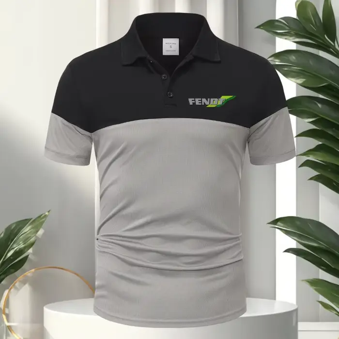 FENDT T-shirt classique à manches courtes pour homme, polo d'été décontracté, col boutonné, super gr
