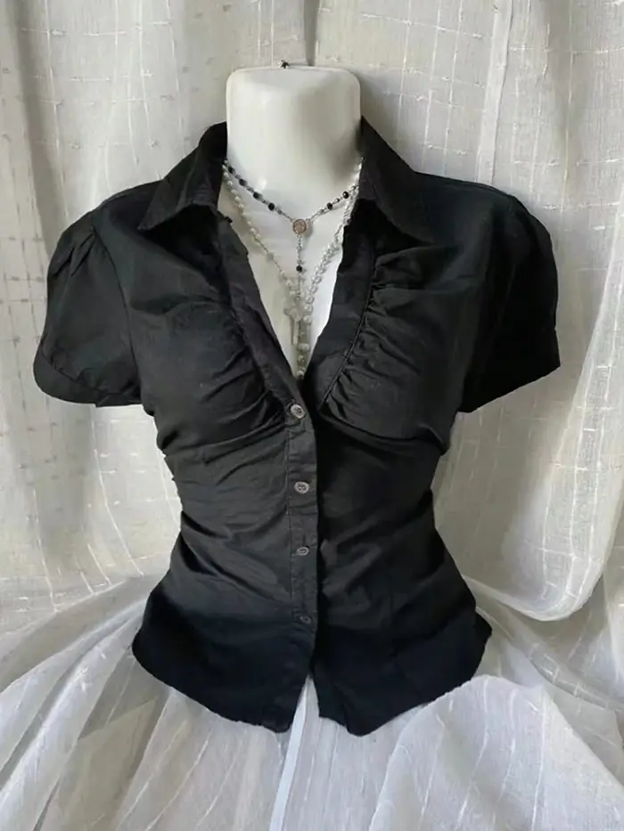Motif à rayures décontracté hauts chic coton mode Y2K