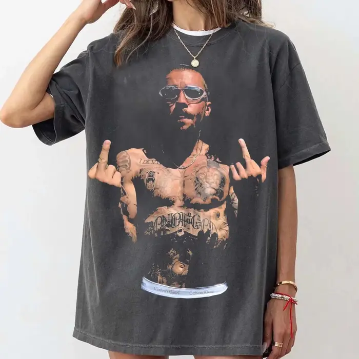 T-shirt Singer Bieber Middle Finger, lancement exclusif, T-shirt vintage à manches courtes pour homm