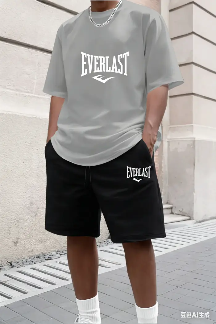 Ensemble t-shirt et short d'été pour homme, ensemble de vêtements de sport respirants pour homme, en