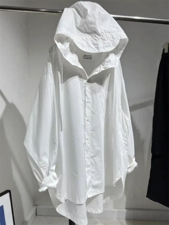 Mode haut pour femme Blouses surdimensionnées vêtements pour femmes 2025 Blusas Mujer De Moda chemise à capuche à manches longues décontracté blanc manteau de base