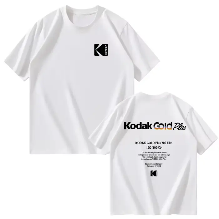 T-shirt Homme 2026 Kodak – Nouvelle Collection Été – Style Rétro Simple Imprimé – 100% Coton – Décon