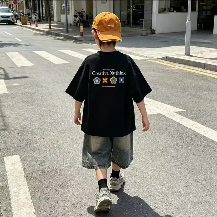 T-shirt pour enfants en coton 100% à imprimé numérique
