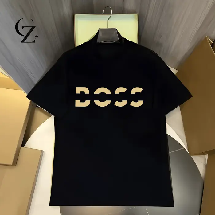 T-shirt de marque haut de gamme imprimé lettres pour l'été 2026, haut décontracté en coton oversize 
