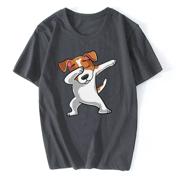 Drôle Jack Russell Terrier T-shirt hommes à manches courtes coton tamponnant chien