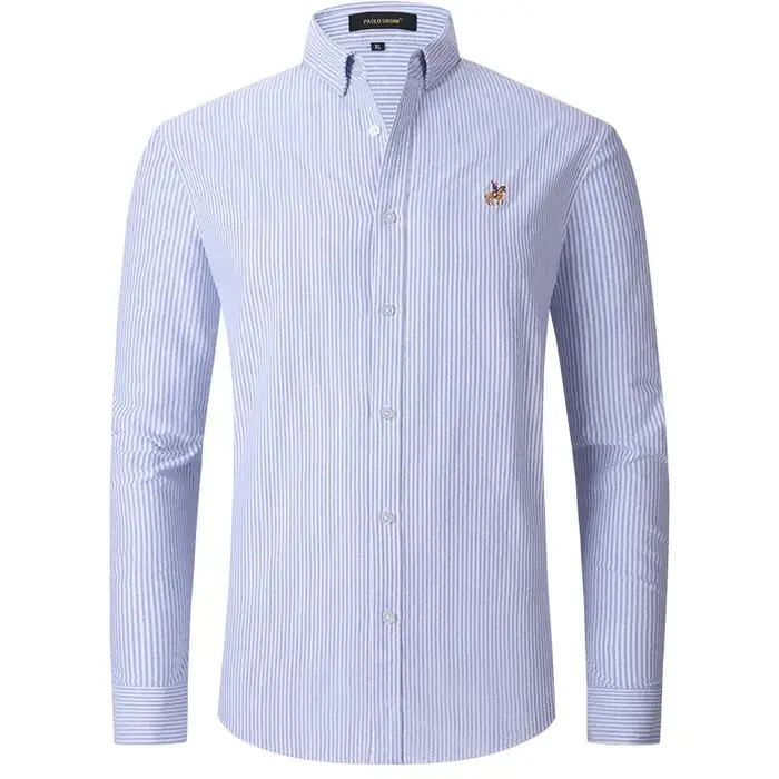 Nouvelle chemise boutonnée en tissu Oxford haut de gamme pour homme