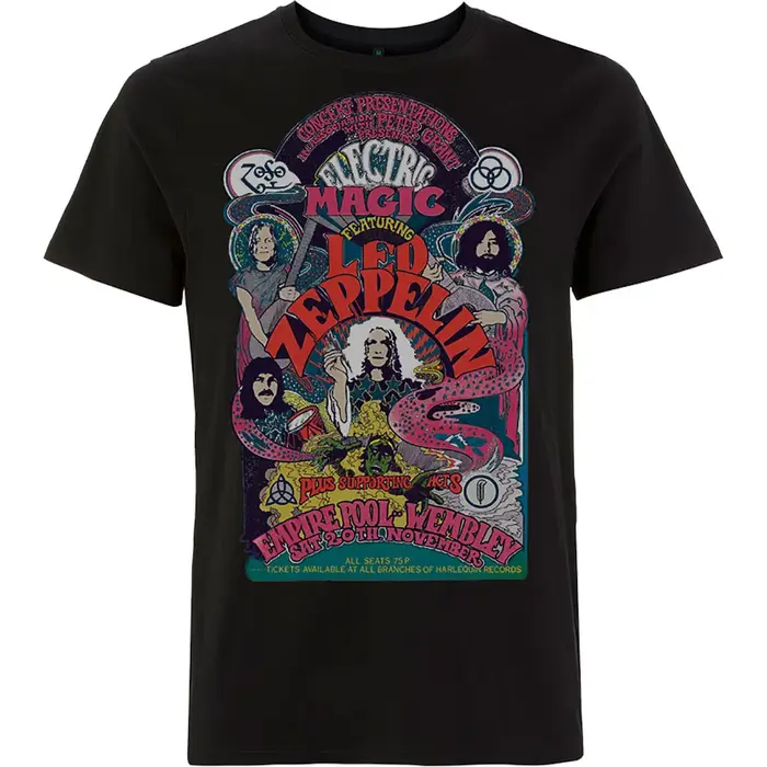 Led Zeppelin Band - T-shirt unisexe à col rond en coton à manches courtes avec graphiques Led Zep po