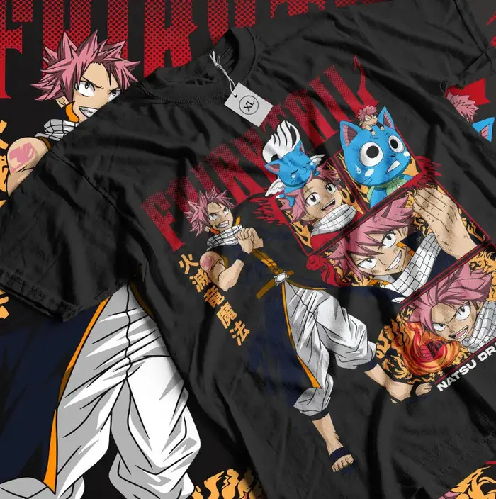 T-shirt queue de fée gris Fullbuster Natsu Dragneel Dragon Slayers chemise Anime