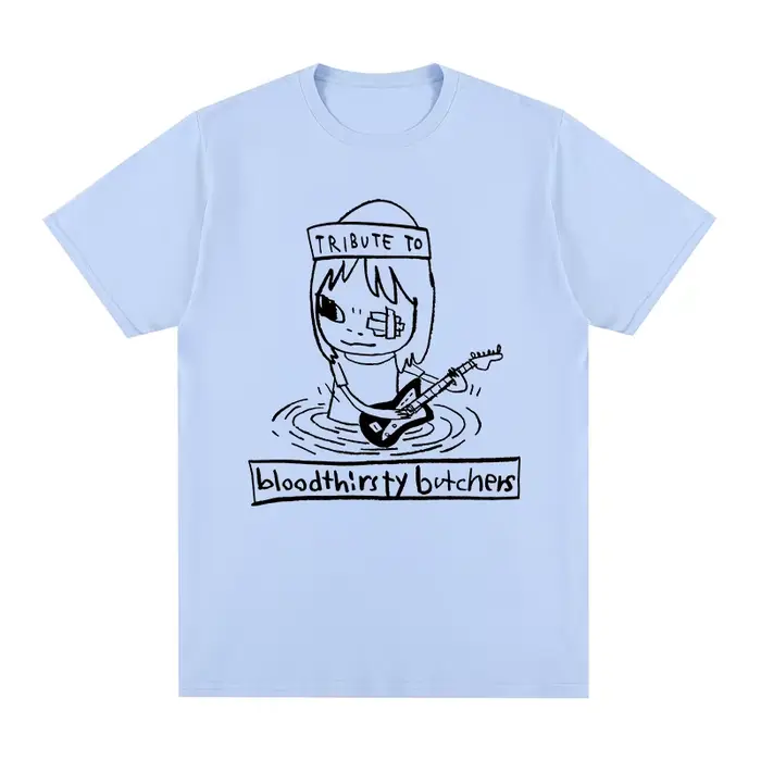 T-shirt en coton Yoshitomo Nara Rock Guitar pour hommes et femmes, nouvelle volatilité, t-shirt, méd