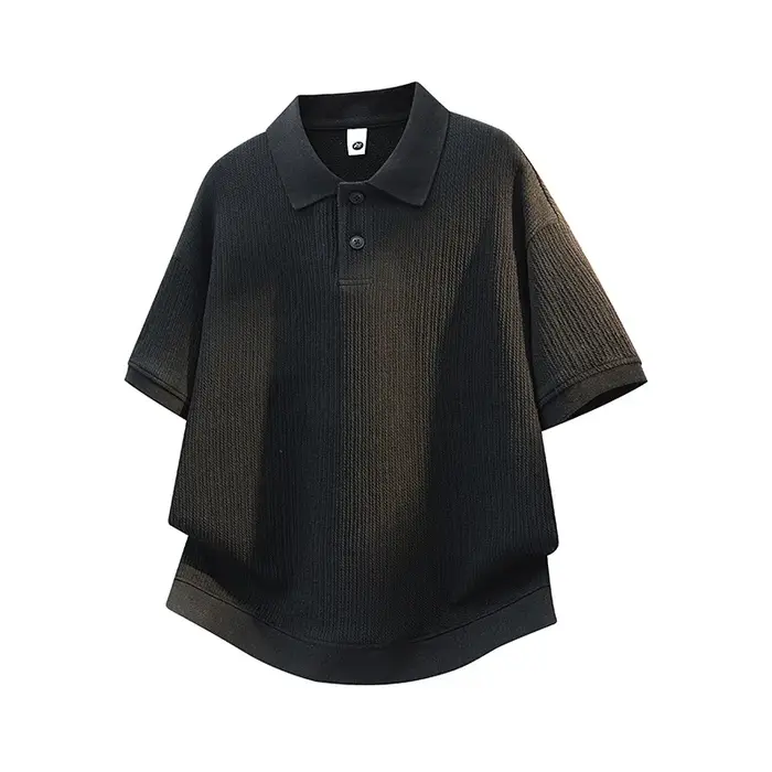 Polo à revers vertical en jacquard pour homme, nouvelle collection été 2026, pull tricoté de couleur