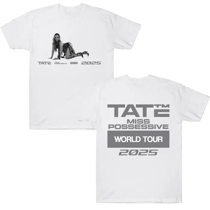 Tate McRae Miss Possessive 2025 World Tour Tee Hommes Femmes Vêtements Coton Manches Courtes T-shirts D'été T-shirt Y2K Hauts Fans Cadeau