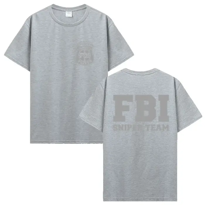 Mode nouveau Fbi Sniper équipe T-Shirt Double face hommes coton col rond