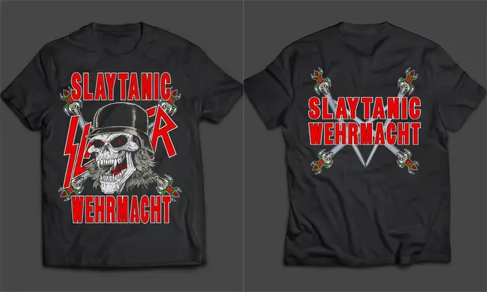 Slayer Slaytanic Wehrmacht T-shirt hommes femmes coton t-shirts à manches courtes marque T-shirt Vin