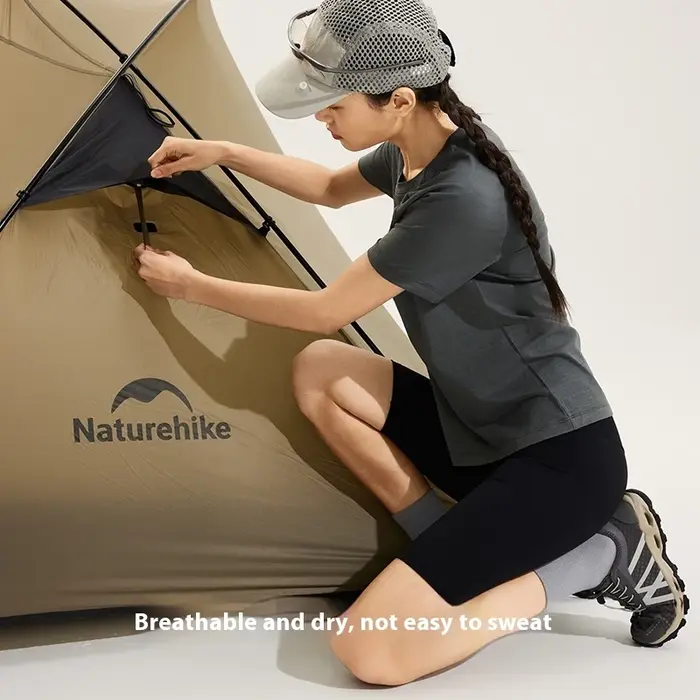Naturehike Sport T-Shirt 100% Laine Mérinos À Manches Courtes Course Formation En Plein Air Hommes Femmes Respirant À Séchage Rapide Sweat