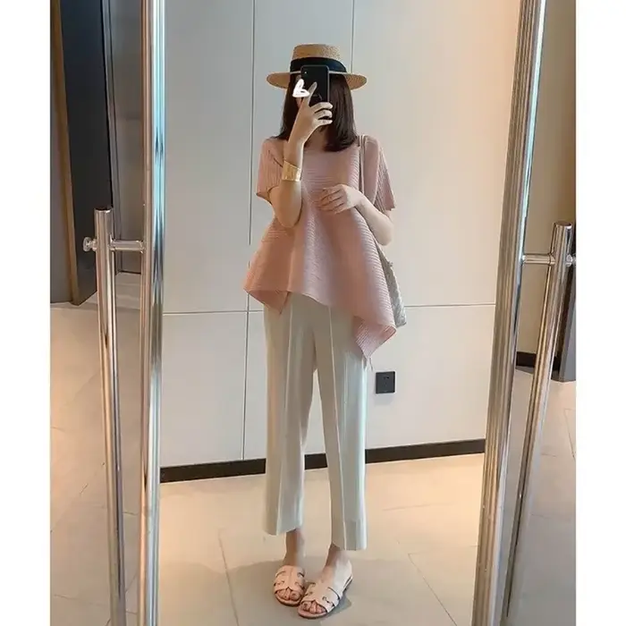 T-shirt ample à manches courtes pour femme