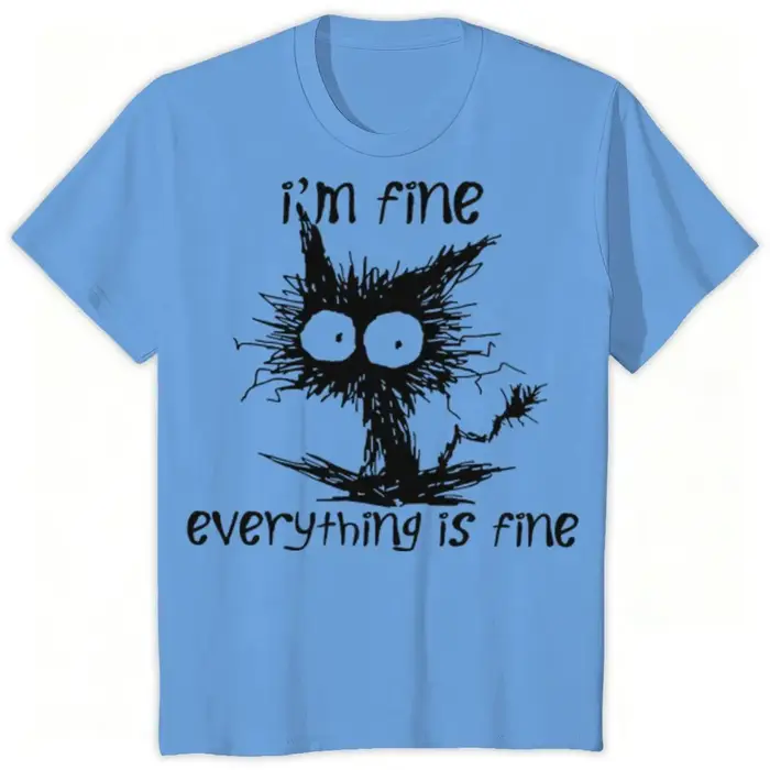 T-shirt humoristique à motif de chat