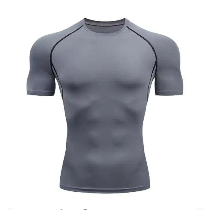 T-shirt de compression élastique à séchage rapide pour homme, vêtement de sport, de course, d'athlét