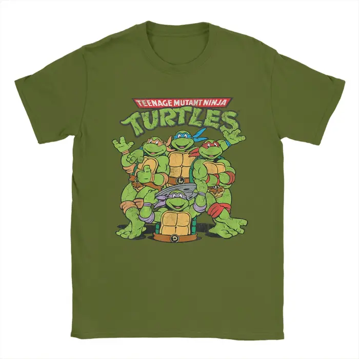 T-shirts classiques à logo rétro des tortues ninja pour hommes