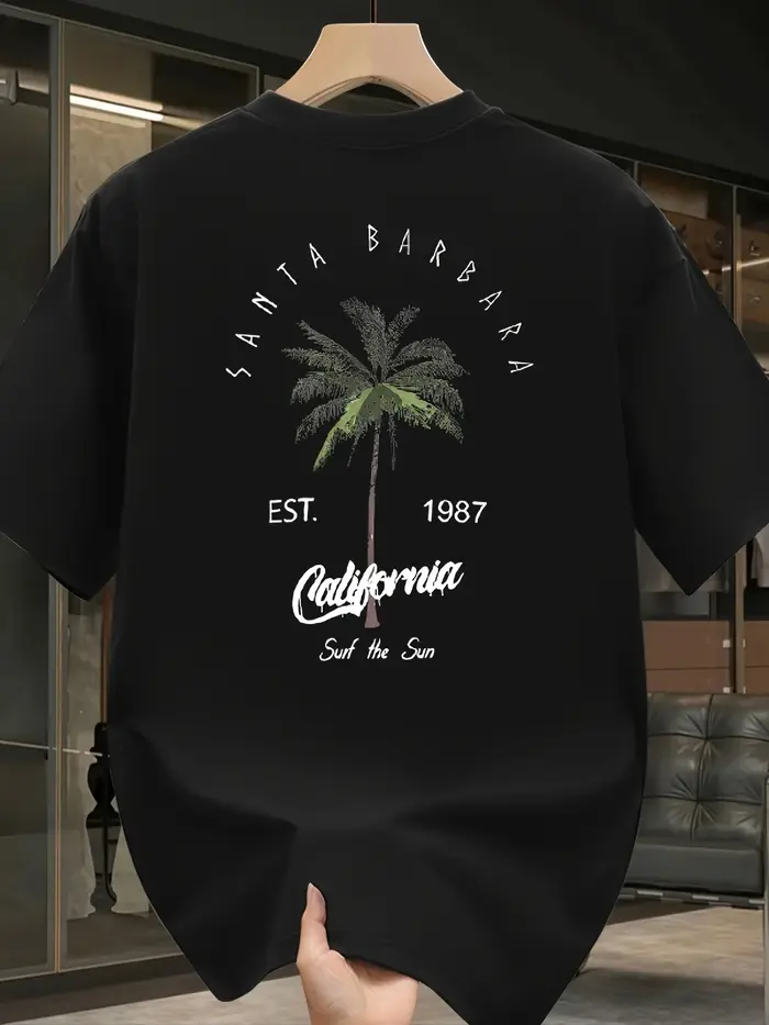 T-shirt rétro inspiré du surf avec motif « Soul The Sea » et palmier unique