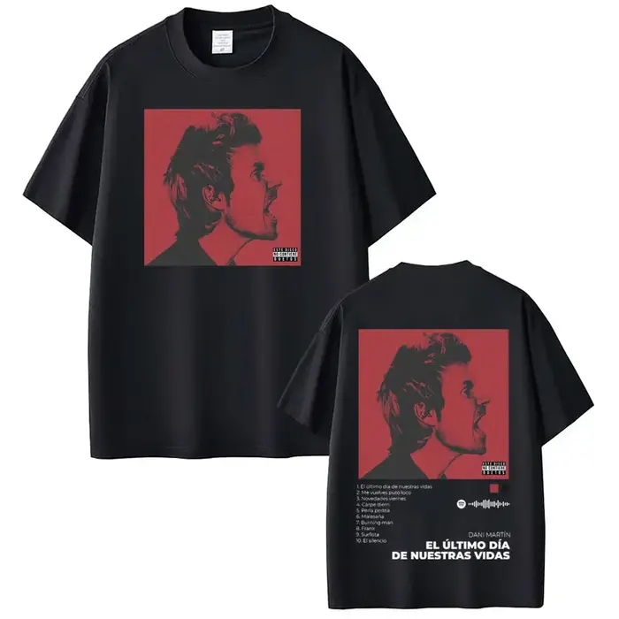 Dani Martín Concierto 25 ans Album T-shirts hommes femmes Vintage Hip Hop T-shirt coton à manches courtes surdimensionné