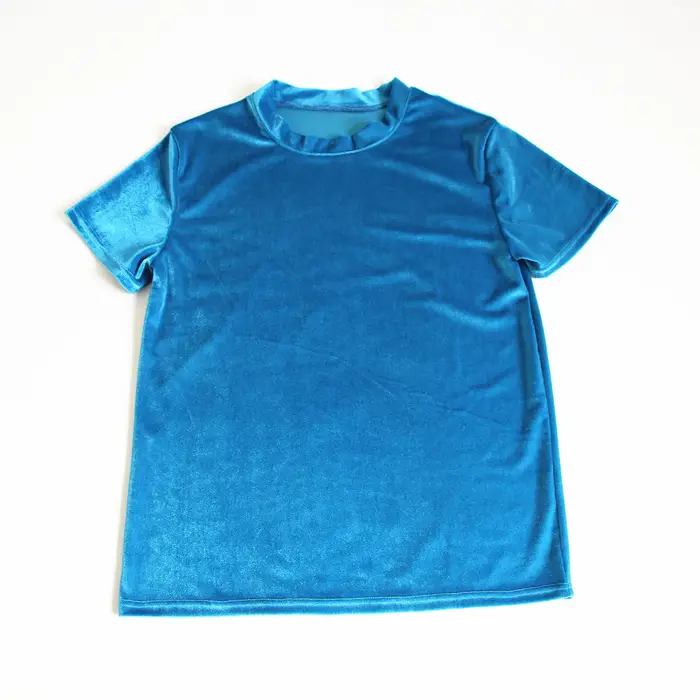 T-shirt vintage en velours à manches courtes