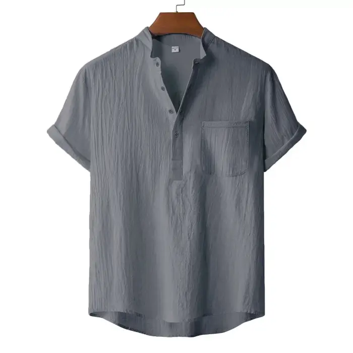 T-shirt d'été en coton et lin pour hommes