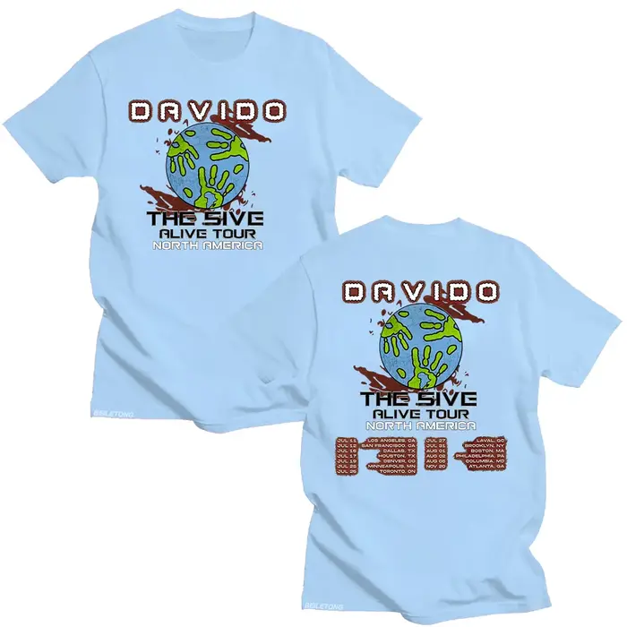 Davido The 5ive Alive Tour 2025 t-shirts