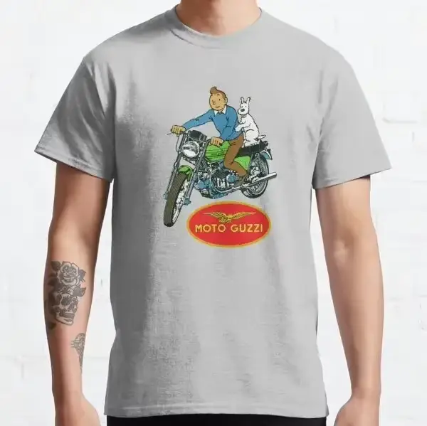 T-shirt manches courtes homme, 100% coton, décontracté, ample, cool, col rond, humoristique, MOTO GU