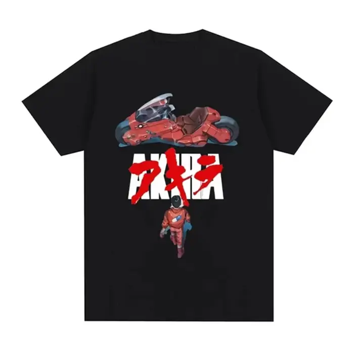 T-shirt à manches courtes pour hommes, en coton, avec dessin animé japonais New Tokyo Akira, film sc