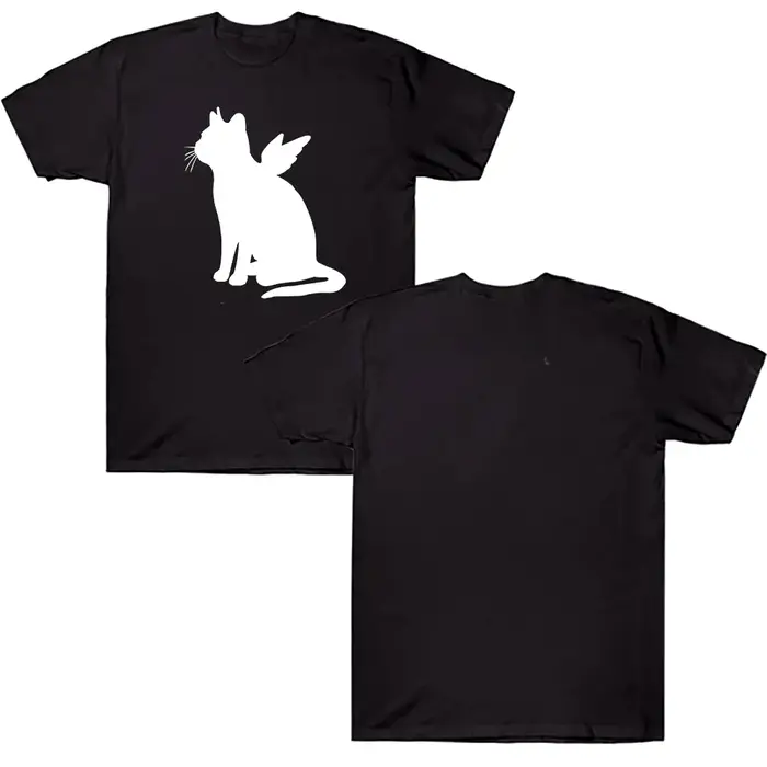 Kpop fille bande T-shirt chat ange imprimer vêtements Style coréen femmes hommes