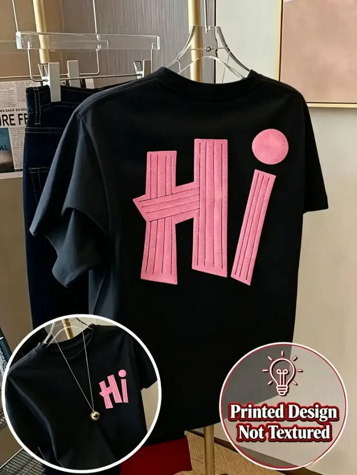 T-shirt imprimé vert fluo et rose
