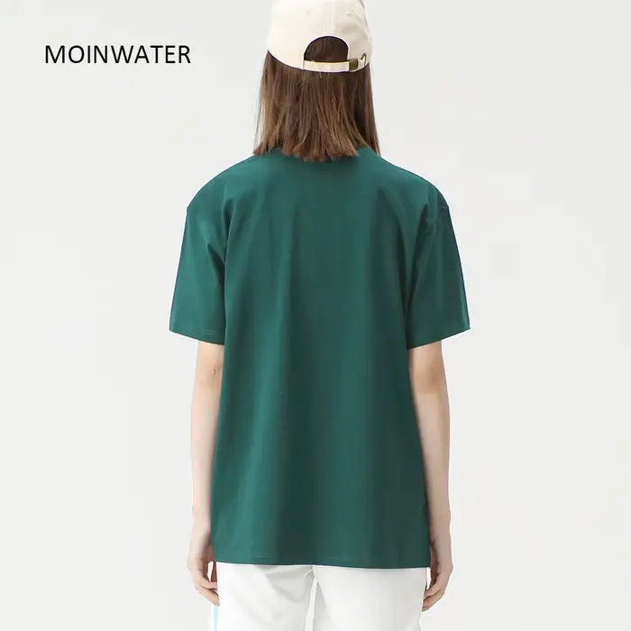 WAVLATII nouvelles femmes solide coton t-shirts femme vert foncé surdimensionné décontracté doux t-s