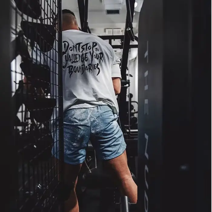 LYFT Gym Gym Fitness Shirt Men Running Sport Loose T-shirt Short Sleeve Cotton Tee Tops Summer Bodybuilding Training Workout Apparel