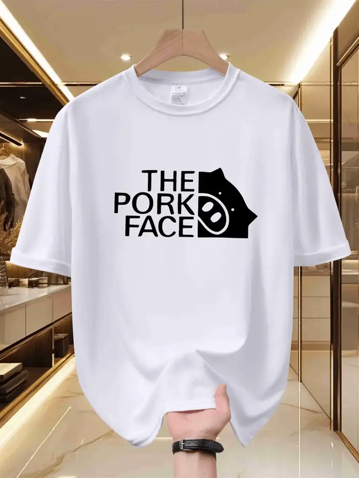 T-shirt pour homme imprimé visage de cochon