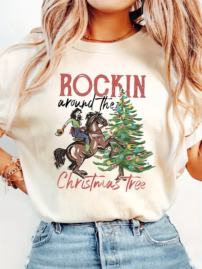 T-shirt graphique Rockin' Around the Christmas Tree pour femme