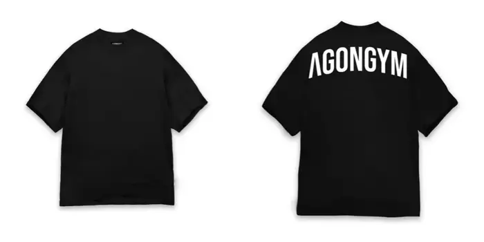 AGONGYM T-shirt Homme Oversize Imprimé Lettres en Coton Respirant pour Gym