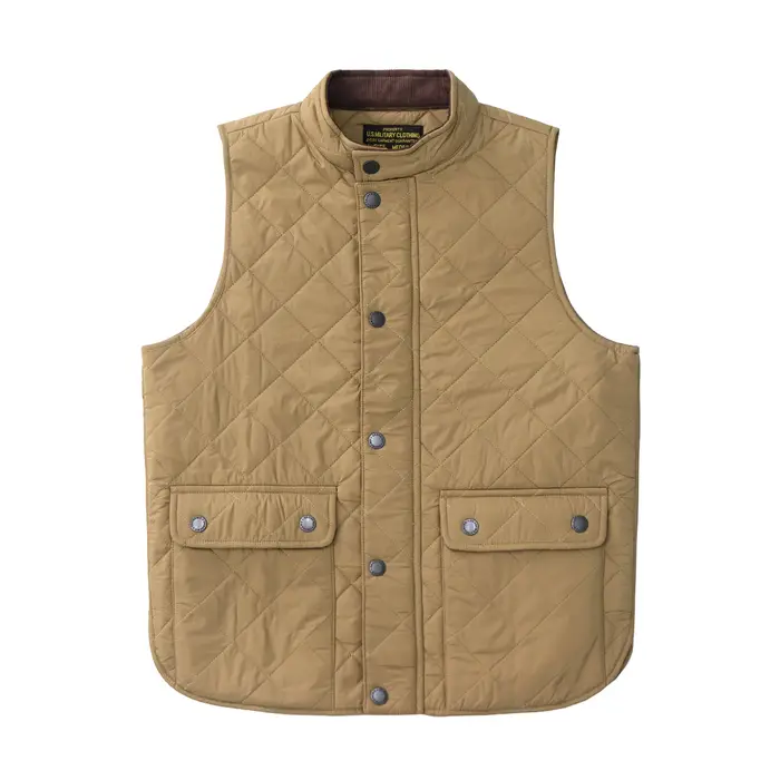 2026 hiver nouveau américain rétro à manches longues Dom matelassé gilet hommes Style Polo 100% Polyester épais décontracté multi-poches veste