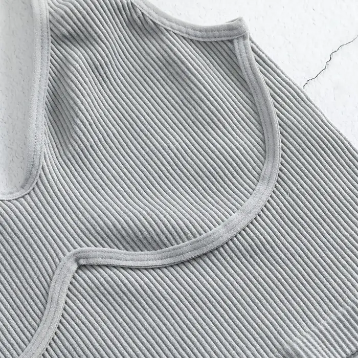 Débardeur court sans couture en tricot côtelé pour femme