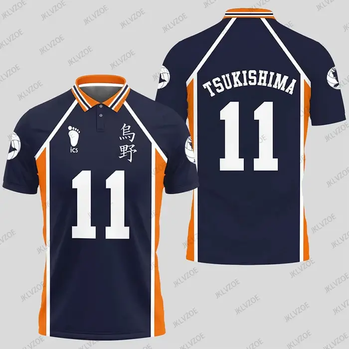 Chemises polo de cosplay Anime Haikyuu Hinata