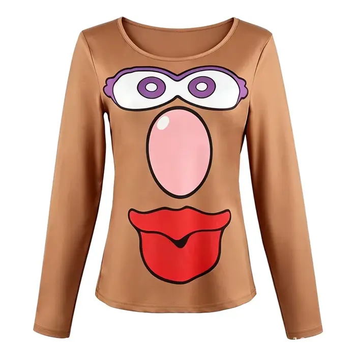 T-shirts de cosplay pour couple sur le thème des films d'animation avec imprimés de visages de dessins animés