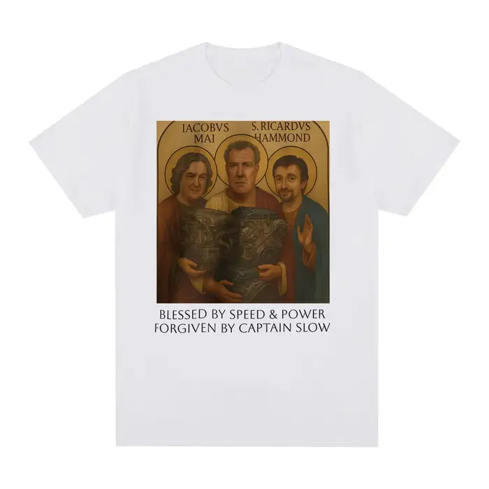 Gear Holy Trinity T-shirt Jeremy Clarkson Hammond May hommage t-shirts la grande vitesse puissance église drôle passionné de voiture vêtements