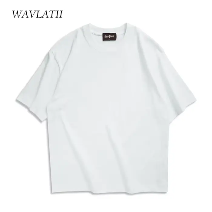 WAVLATII surdimensionné été t-shirts pour femmes hommes marron décontracté femme coréen Streetwear