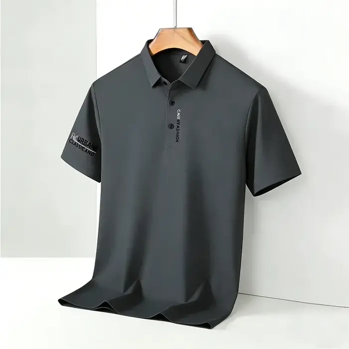 Nouvelle Arrivée 2026 – Polo Homme Vert Forêt Respirant Anti-Plis à Manches Courtes pour le Bureau
