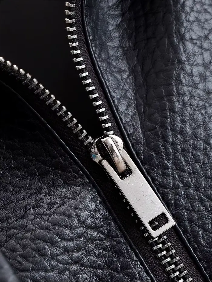 Veste femme automne 2025 nouveau noir à manches longues galets Faux cuir