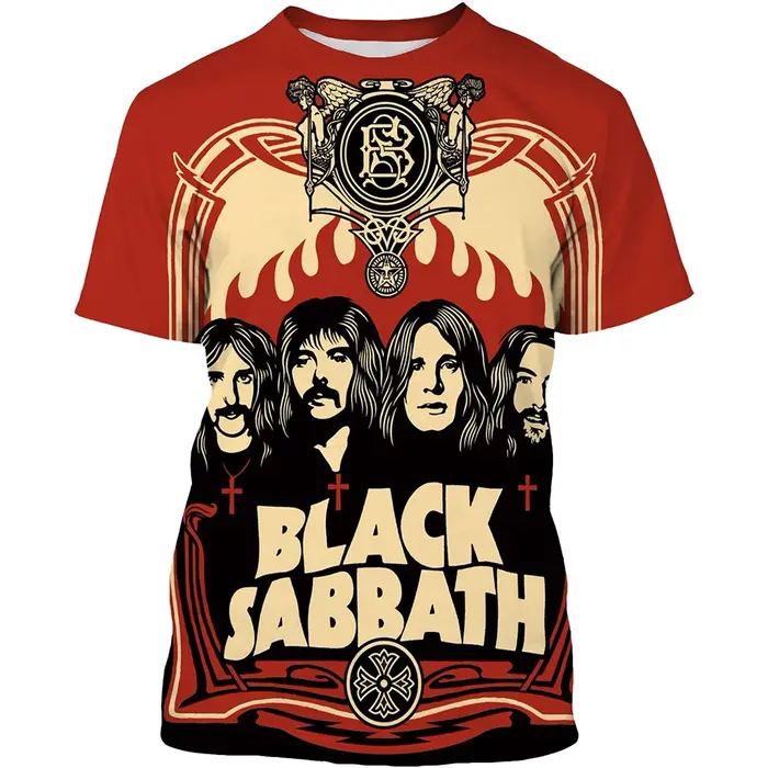Été nouveau à la mode Black Sabbath hommes 3D imprimé T-shirt Hip Hop décontracté Cool à manches cou