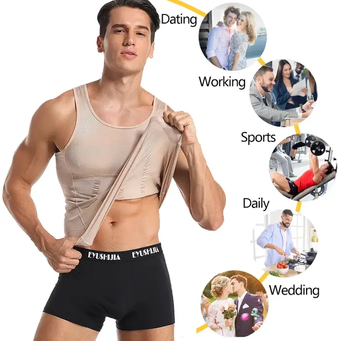 Chemise pour hommes minceur corps Shaper gilet entraînement débardeurs Abs Abdomen sous-vêtements débardeur Shapewear