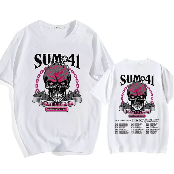 Tour du réglage Sum Sum41 T-shirt coton été haute qualité hommes t-shirts col rond décontracté Hip H