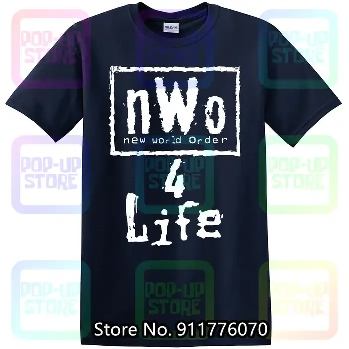 NWO-Grand T-shirt Noir pour Homme, New World Order 4 Life, Bin F