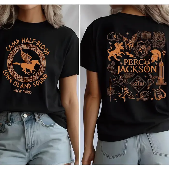 Deux côtés Camp demi-sang t-shirt Harajuku Percy Jackson chemises graphiques Camp Jupiter chemise Y2