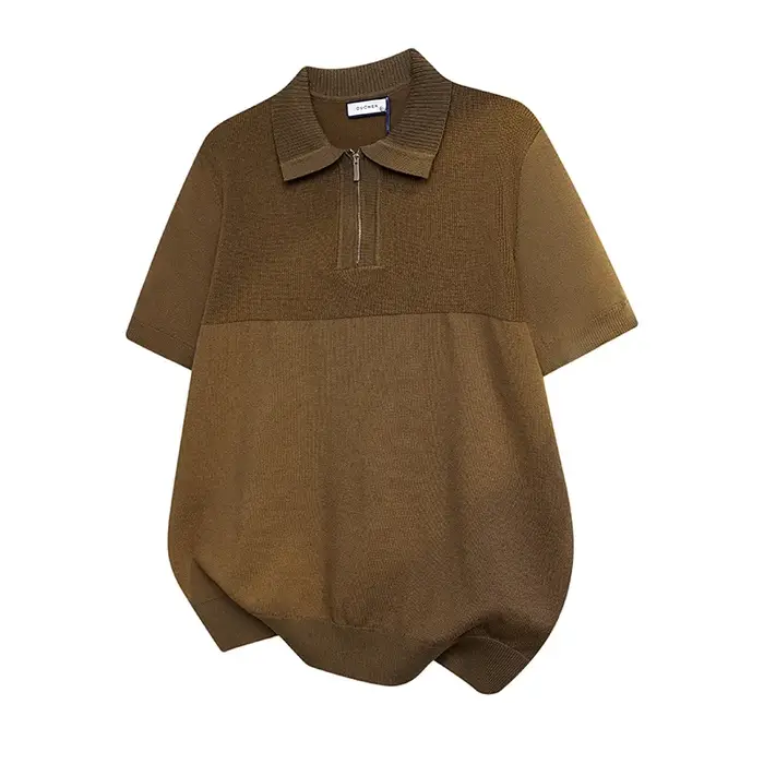 Nouveau Polo zippé 2026 – T-shirt décontracté à manches courtes et col à revers